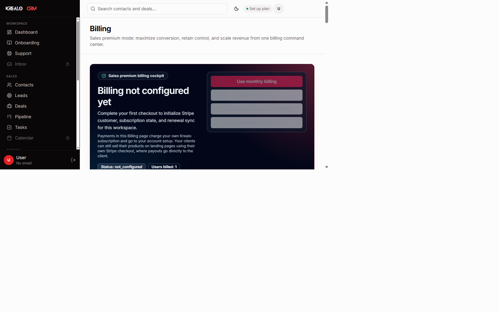 Billing module screenshot